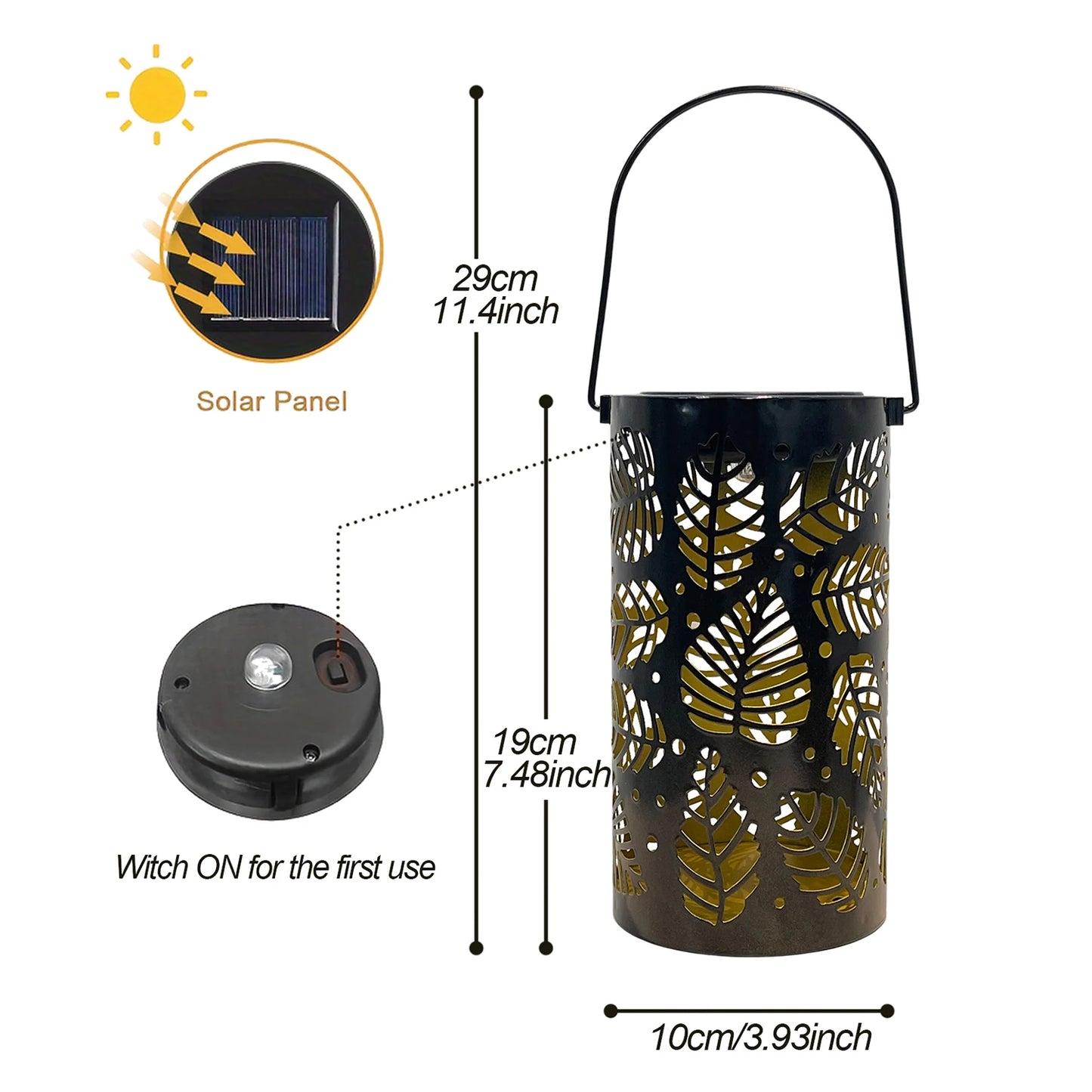 1 PC Solar Lantern for Outdoor Solar Lights Hanging/ Standing for Balcony Patio Garden Decoration (Big Tree&Leaf)