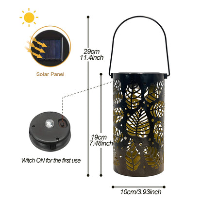 1 PC Solar Lantern for Outdoor Solar Lights Hanging/ Standing for Balcony Patio Garden Decoration (Big Tree&Leaf)